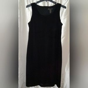 Componix classic black sheath dress,  knee length, hidden zipper, sz 12